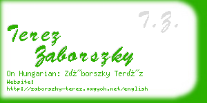 terez zaborszky business card